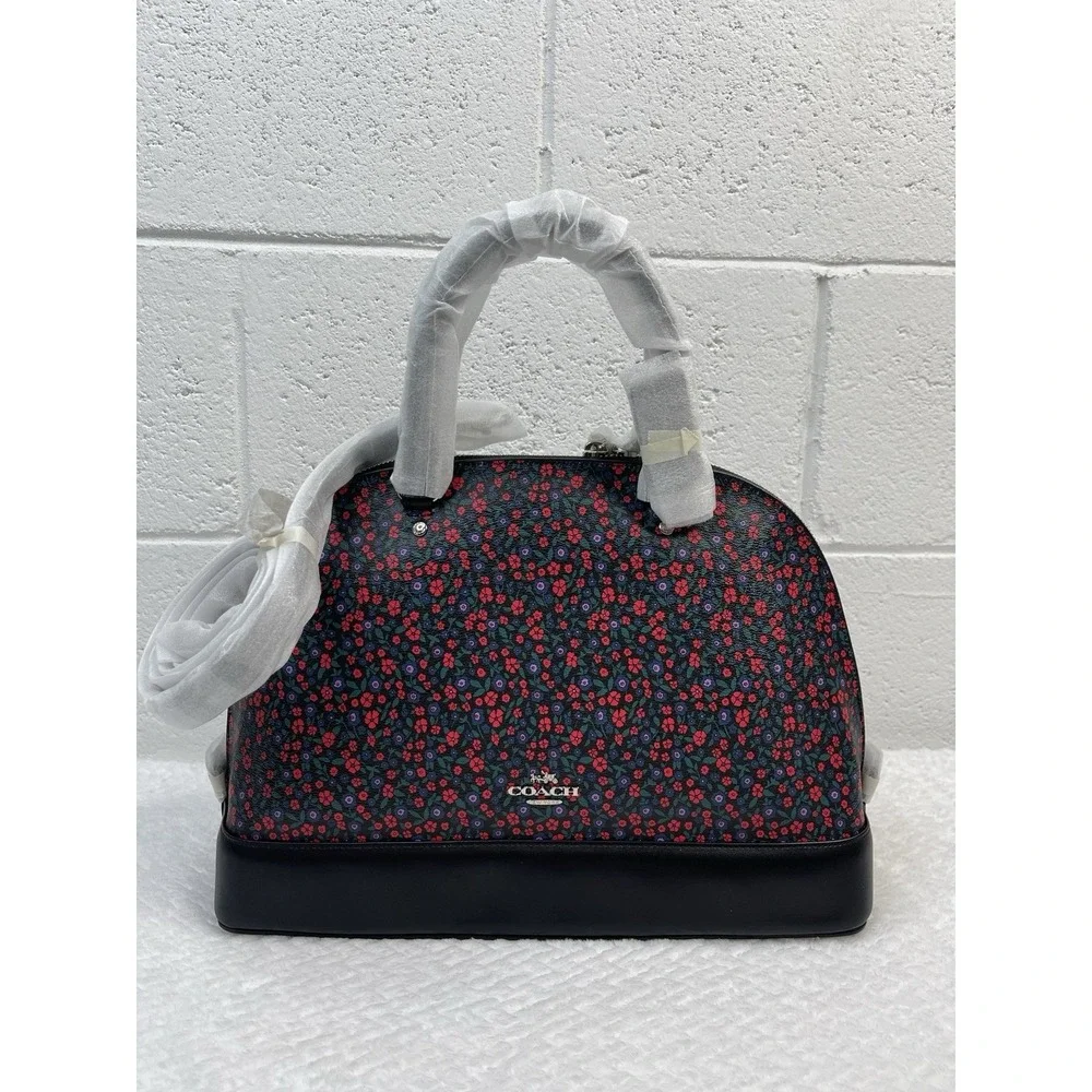 Coach Sierra Bag‎ in Ranch Floral print Coated Canvass Leather Base & Handle NWT